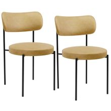 Kit 02 Cadeiras Estofadas Para Sala De Jantar Louise L02 Couríssimo Fendi - Lyam Decor