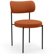 Cadeira Decorativa Estofada Para Sala De Jantar Louise L02 Tecido Terracota  - Lyam Decor