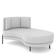 Sofá Chaise Longue Sala de Estar Living Lucca Direito D02 Linho Cinza D-315 - Lyam Decor