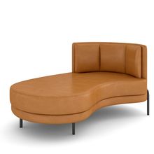 Sofá Chaise Longue Sala de Estar Living Lucca Esquerdo D02 Couríssimo Whisky B-90 - Lyam Decor