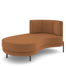 Sofá Chaise Longue Sala de Estar Living Lucca Esquerdo D02 Veludo Terracota C-262 - Lyam Decor