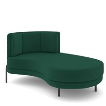 Sofá Chaise Longue Sala de Estar Living Lucca Direito D02 Veludo Verde C-303 - Lyam Decor