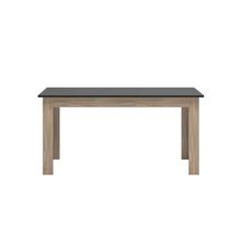 Mesa de Jantar Retangular Olívia 06 Lugares Grafite com Carvalho 160 cm - D'Rossi