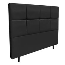 Cabeceira Roma para Cama Box Solteiro 90 cm Corino Preto - D'Rossi