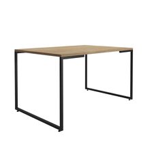 Mesa de Jantar 04 Lugares Porto 135 cm Natural Base Metálica Industrial Preto - D'Rossi