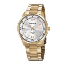 Relógio Seculus Masculino Ref: 20802gpsvda1 Casual Dourado