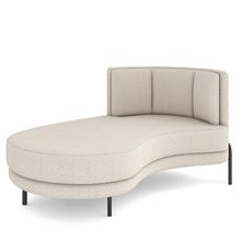 Sofá Chaise Longue Sala de Estar Living Lucca Esquerdo D02 Bouclê Creme B-54 - Lyam Decor