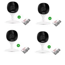 kit 4 Câmera Wifi Imx Mibo Full Hd Intelbras Branca C/ Cartao 64gb