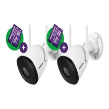 Kit 2 Câmeras Wi-fi Intelbras Im5s Com Cartao 32gb Fullhd