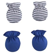 Kit 2 Pares Luva Bebê Azul Marinho Listrado Zip