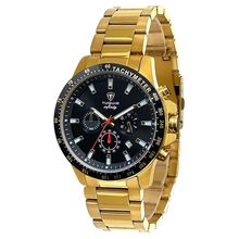 Relógio Tuguir Masculino Ref:6116h Tgi37029 Cronógrafo Aço Dourado