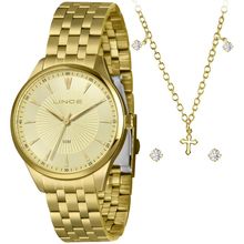 Relógio Lince Feminino Ref: Lrgh223l40 K0dec1kx Dourado + Semijoia