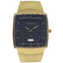 Relógio Tuguir Masculino Ref: 9311 Tg30336 Retangular Mesh Dourado