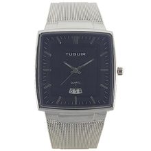 Relógio Tuguir Masculino Ref: 9311 Tg30334 Retangular Mesh Prateado