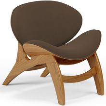 Poltrona Decorativa Orgânica Sala Living Kadosh L02 Suede Marrom - Lyam Decor