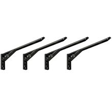 Kit 02 Pares Suporte Para Mesa Dobrável Retrátil 30 cm H02 Mão Francesa Preto - Lyam