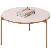 Mesa De Centro Decorativa Sala de Estar Industrial Ellie D05 Off White - Lyam Decor