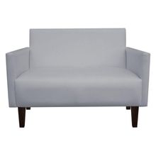Namoradeira Jade 02 Lugares Corino Cinza Pés Chanfrado Tabaco - D'Rossi