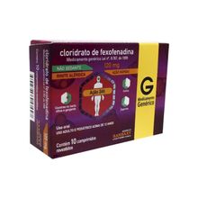 Cloridrato de Fexofenadina 120mg 10 comprimidos Ranbaxy