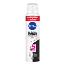 Desodorante Nivea Aerossol Invisible Black & White Clear 200ml
