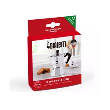 Jogo de Borracha para Cafeteira Italiana Bialetti Nuova Moka 3/4 xíc. Borracha para Cafeteira Bialetti - Nuova Moka 3 Xícaras - 3 unidades