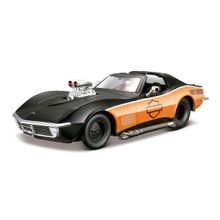Miniatura Colecionável Chevrolet Corvette 1970 Harley Davidson Preto e Laranja 1/24 Maisto