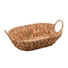 Cesta de Fibra Natural C/ Alça de Metal Revestida em Fibra 38x27x9cm Lyor