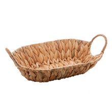 Cesta de Fibra Natural C/ Alça de Metal Revestida em Fibra 35x23x8cm Lyor
