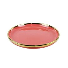 Sousplat Summer Rosa C/ Borda Dourada 20,5x2,8cm We Make