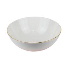 Tigela Gaia Rosa C/ Borda Dourada 22,5x9,5cm We Make