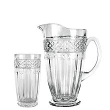 Conjunto Jarra 1,35l + 6 Copos 310ml Romantic Studio Crystal