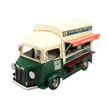 Miniatura Colecionável Carro Trailer Retrô Ice Cream Shop Verde
