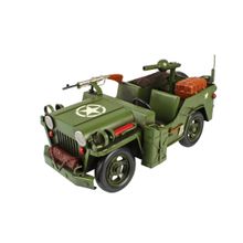 Miniatura Colecionável Carro Militar Verde Arm 31cm Estilo Retrô Verito