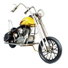 Miniatura Colecionável Moto Customizada Ano 1949 Amarelo Verito