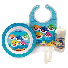 Kit Oficial a Hora da Papinha Baby Shark c/ Babador BabyGo 1277