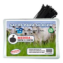 100un Saco Para Silagem 52x110 200micras + 100 Abraçadeiras