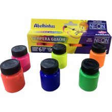 Tinta Guache 6 Cores Neon 15ml Acrilex