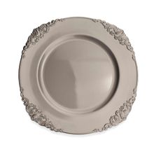 Sousplat Redondo Decorativo Natalino Prata 35x35x35 cm D'Rossi