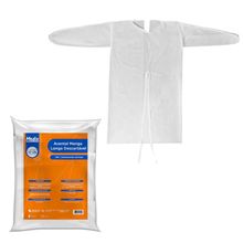 Avental Descartável Manga Longa 16g - Kit Com 50 Un Medix