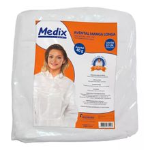 Avental Descartável Manga Longa 40g - Kit Com 50 Un Medix