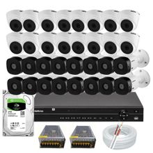 Kit Cftv Intelbras 32 Câmeras Dvr 32 Canais MHDX 1232 Hd 3tb