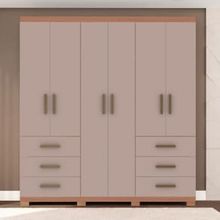 Guarda-Roupa Bartira Santiago com 6 Portas e 6 Gavetas Externas - 209,2cm de Largura