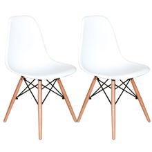 Kit com 2 Cadeiras Charles Eames Eiffel BRANCA