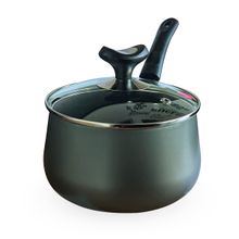 Panela Linha Diamante 14CM Grafite Antiaderente 1,5L Com Tampa de Vidro e Alça Dona Chefa