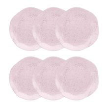 Conjunto 6 Pratos de Sobremesa 21,5 cm Ryo Pink Sand Porcelana Oxford