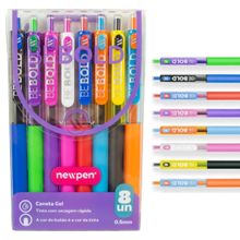 CANETA ESFEROGRÁFICA BE BOLD MAX GEL 0.5MM 8 CORES - NEWPEN