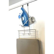 Suporte Ferro de Passar Porta Tabua de Passar Cromado Organizador sem Furo