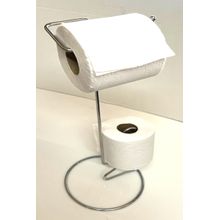 Porta Papel Higienico de Chão Suporte para 2 Rolos Cromado