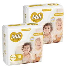 Fralda Descartável Mili Love & Care 2 Pacotes c/ 18 (total: 36 fraldas)  Tam: XXXG - Grandinho