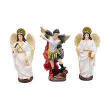 Três Arcanjos 11.5cm - Enfeite Resina - Tudo em Caixa